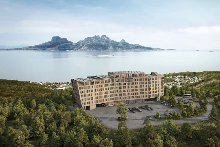 Wood Hotel i Bodø skal bygges på Rønvikfjellet, som er et av byens mest populære turmål. Det er KB Arkitekter som har tegnet hotellbygget.
