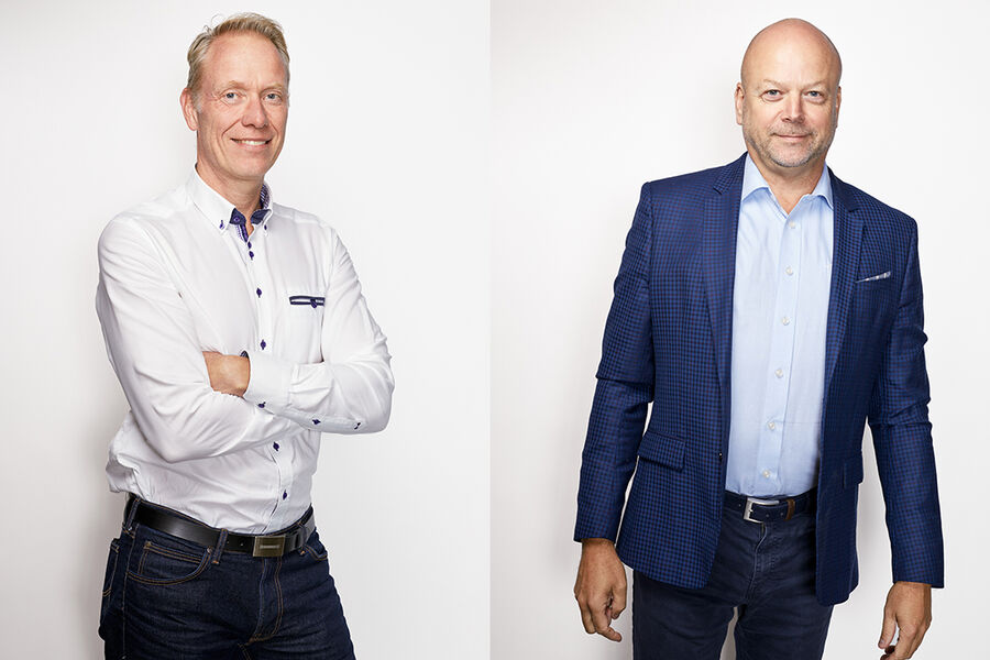 Fra venstre: Logistikkdirektør Geir Vegar Ellingsen, og Markeds- og bærekrafts direktør Kjetil Grønbakken Heidenreich.