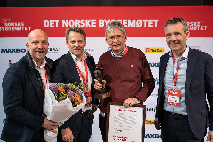 Fra venstre Gunnar G. Nybø, Jøns Sjøgren, Per Jæger og Erik Tønnesen