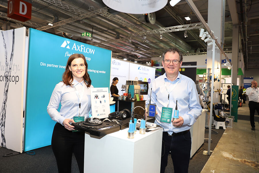 AxFlow har sikret seg agentur på korrelerende lydloggere for lekkasjesøking samt online (IOT) dataloggere fra britiske HWM-Water. Avdelingssjef instrumentering Stig Skarstein og markedskoordinator Ida Merete Kjesæth har klokkertro på at det vil bli etterspurte produkter i kommunenes VA-avdelinger. 