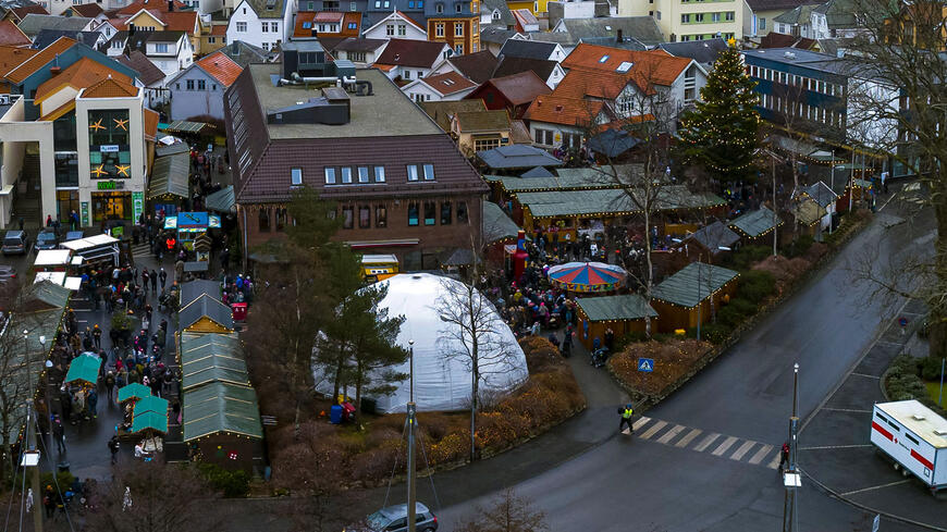 Julebyen i Egersund sett i fra lufta