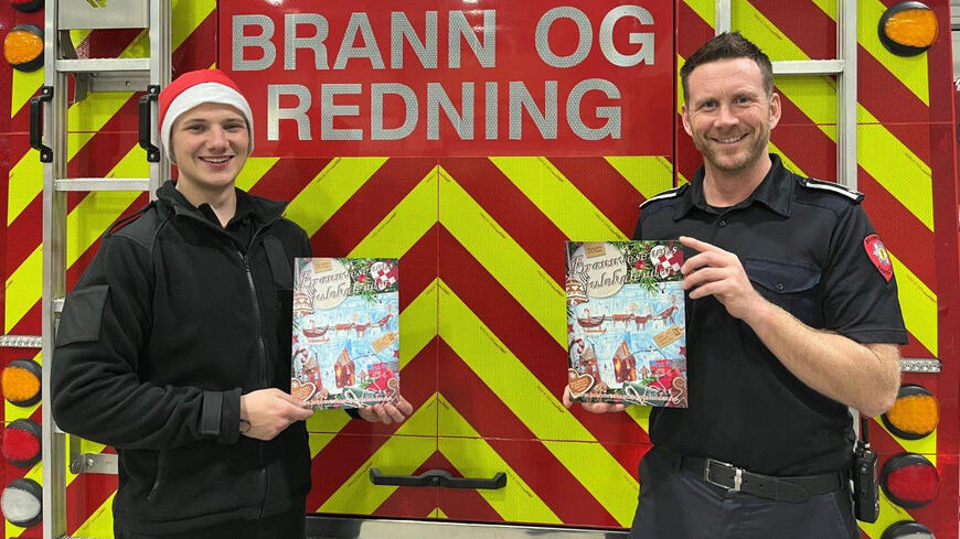 Brannvesenets julekalender presentart av Eigersund brann og redning