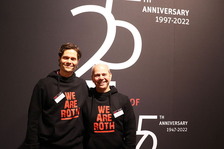 Produktsjef Audun Martinsen og daglig leder Morten Øren i Roth Norge, under VVS dagene tidligere i høst.