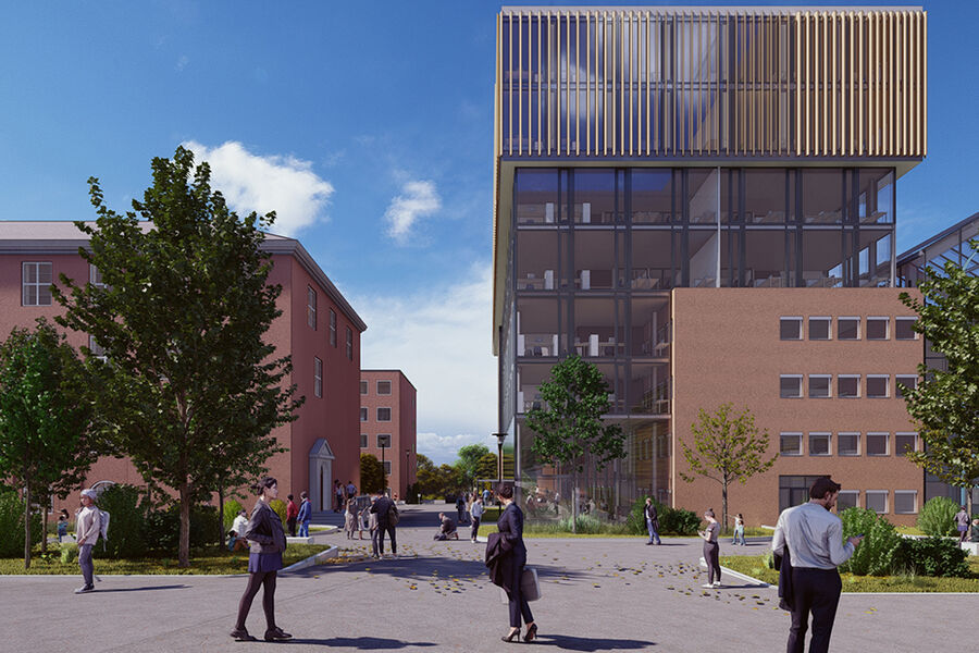 Illustrasjon av det nye bygget, Horizon, i Sem Sælands vei