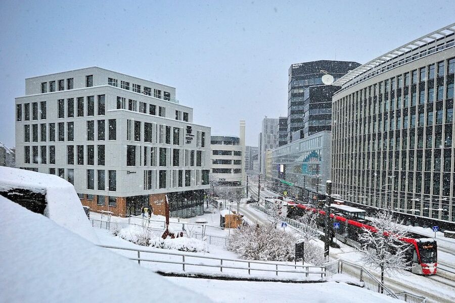 Bilde: Nygårdsgaten 91-93 i Bergen, desember 2022.