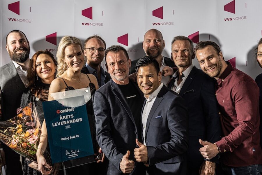 Bildet: VikingBad vant årets leverandør i fellesmessen til Bademiljø og Comfort . Foto: Knut Meiner