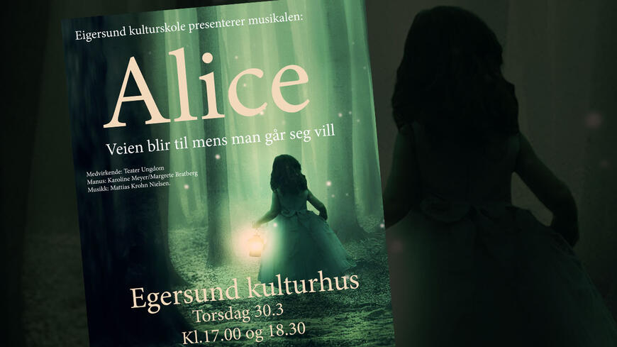 Plakat for forestillingen om Alice
