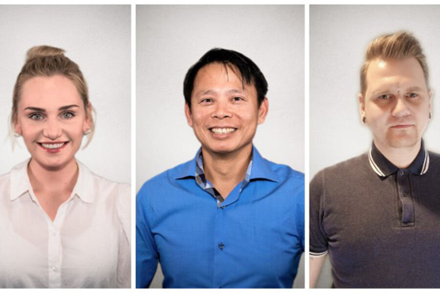 Tre sentrale personer fra Kompa som har jobbet aktivt med den nye veilederen. Fra venstre, Maria Råken, Van Ha Doan, og Torstein Hofvind Solhaug.