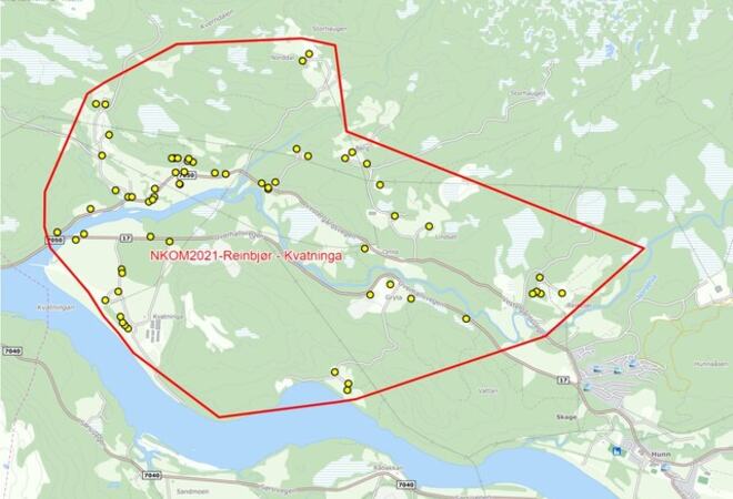 Kartutsnitt Reinbjør - Kvatninga