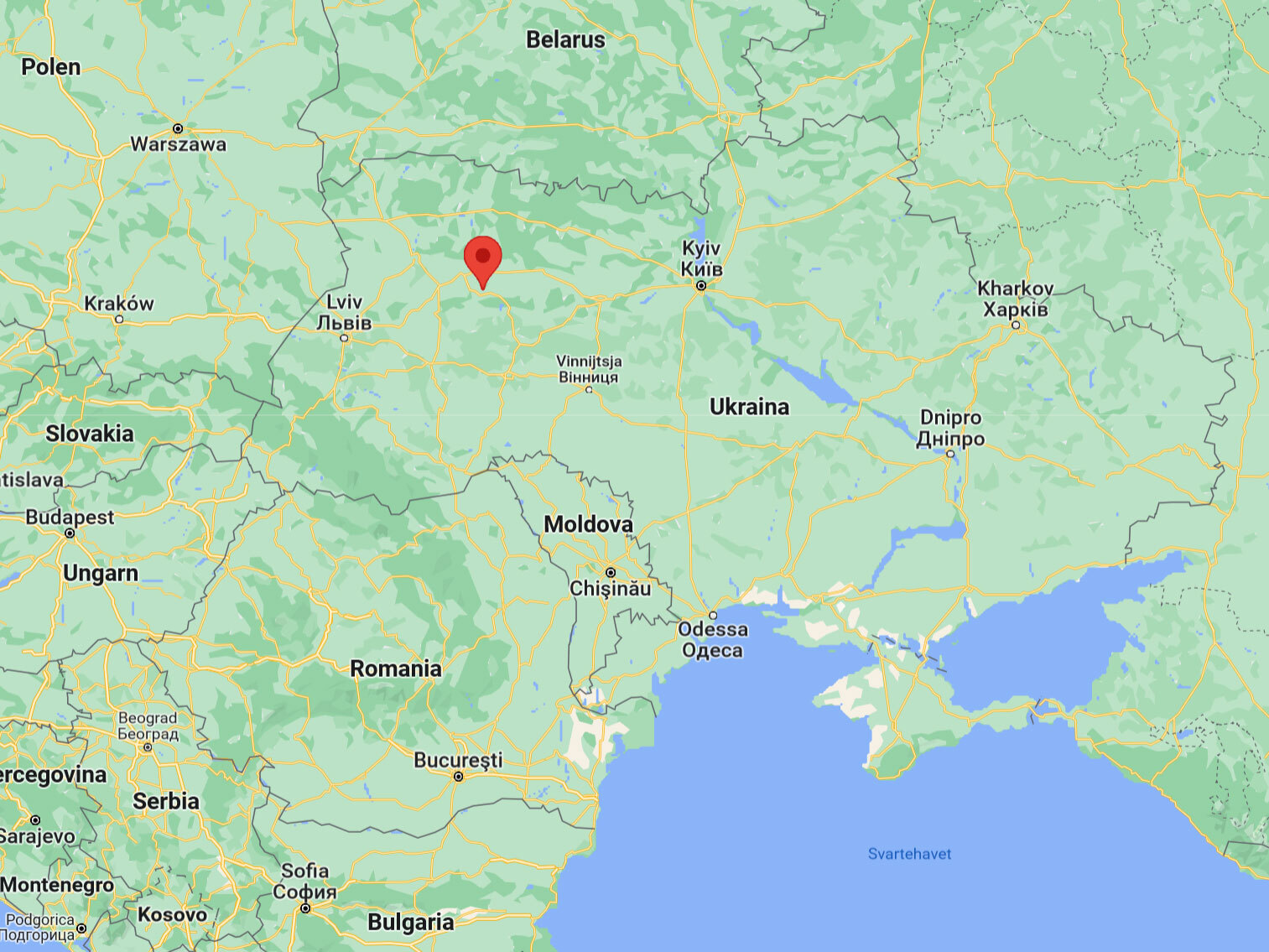 Kart over Ukraina
