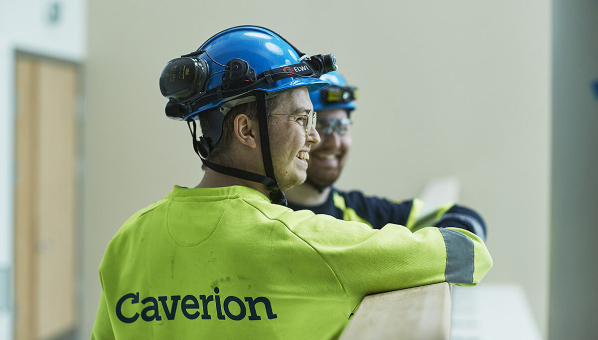 Caverion workers at vantage point, smiling.Taken at Lambertseter sykehjem, Oslo, NorwayFor