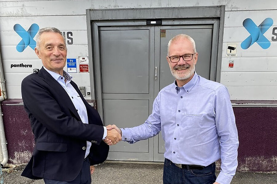 Heidenreichs distriktssjef i Bergen, Frode Vikebø, og adm. direktør i Heidenreich, Bjørn Moen.