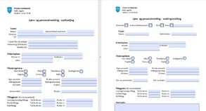 Skjermbilete av nye skjema for løns og personalmelding