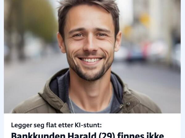 Sparebank1 har brukt et KI-generert bilde i sin markedsføring. ‘Personen’ på bildet finnes ikke. Dermed er diskusjonen i gang igjen.