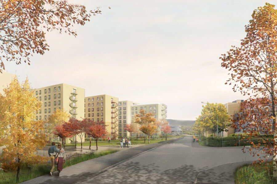 Illustrasjon Nardovegen i Trondheim - Arkitekturfabrikken Agraff.