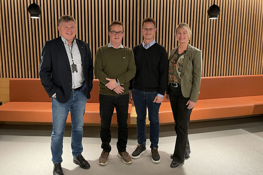 På bildet ser vi fra venstre, Armand Åsheim, Multiconsult – Freddy Hagelund, Planteknikk - Henning Nielsen, Multiconsult - Kristin Høili, Multiconsult.