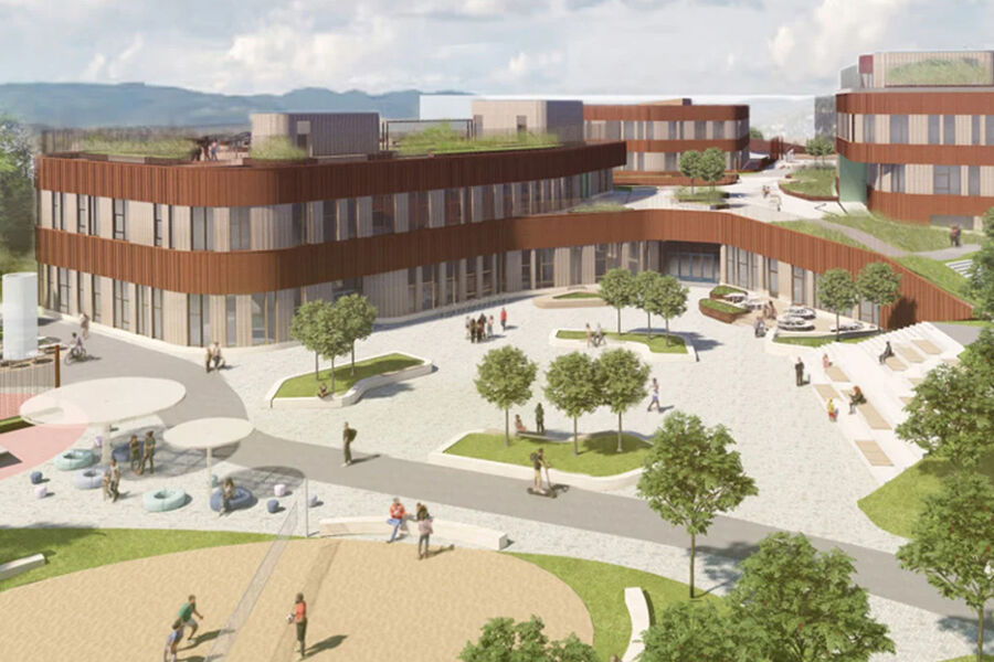 Den nye ungdomsskolen på Økern får plass til 840 elever.Bilde: L2 Arkitekter