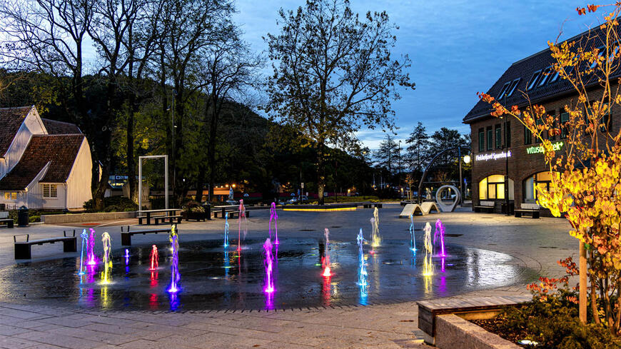Fontene på torget i Egersund