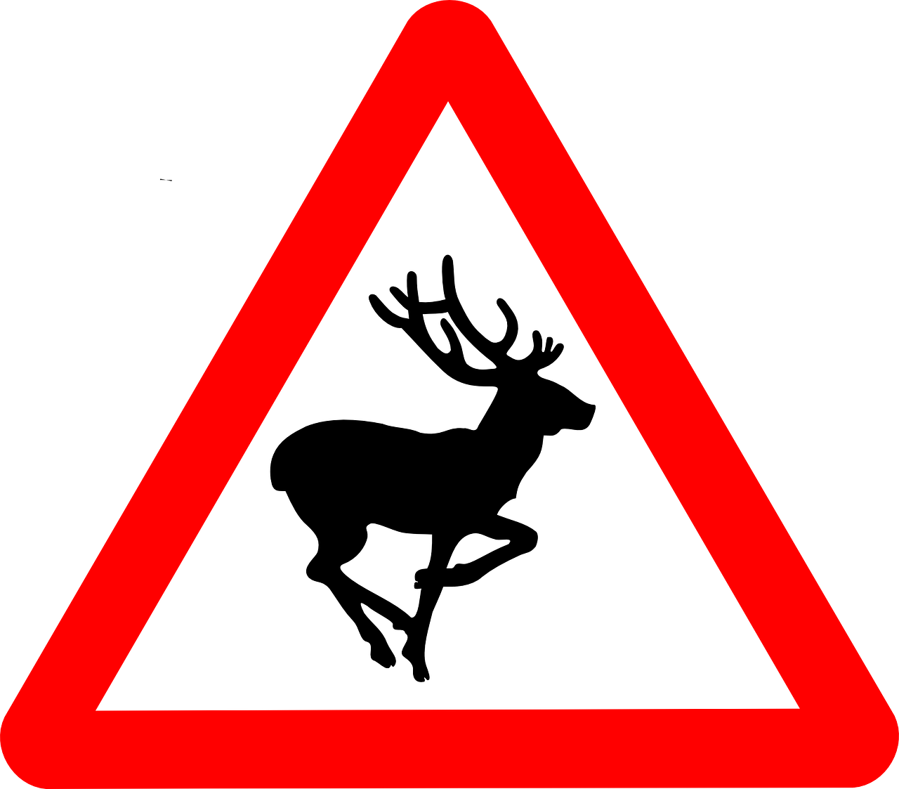 Trafikkskilt med hjort