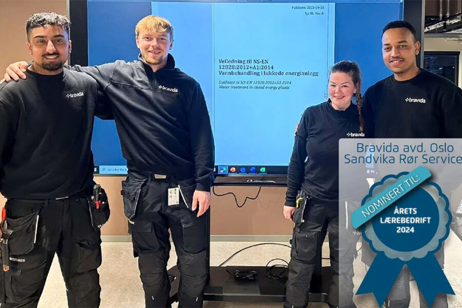 Prosjektgruppe som fokuserer på den nye NS 12828 – Veilederen Vannbehandling i lukkede energianlegg. Foto: Bravida Norge AS avd. Oslo Sandvika Rør Service. Foto: Bravida