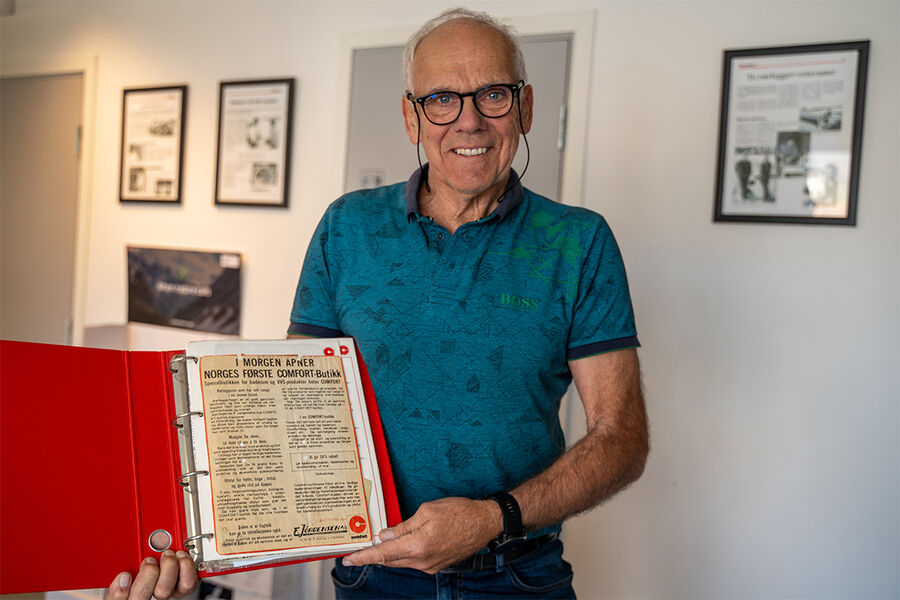 Norges første Comfort-butikk som åpnet var F. Jørgensen i Halden. Roy Buraas leder bedriften i dag og har vært med siden starten. Foto: Andreas Strøm