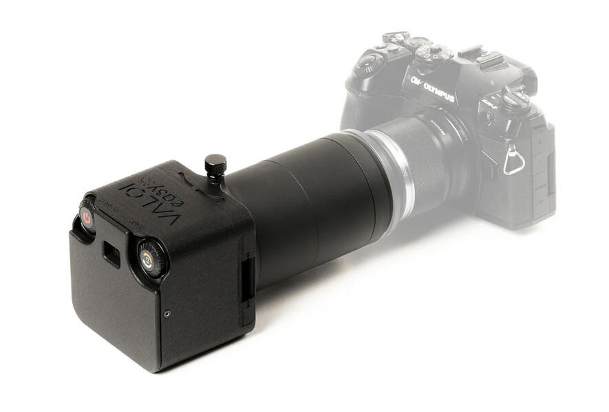 Valoi easy35 kameraskanner, med kamera og makrobjektiv.