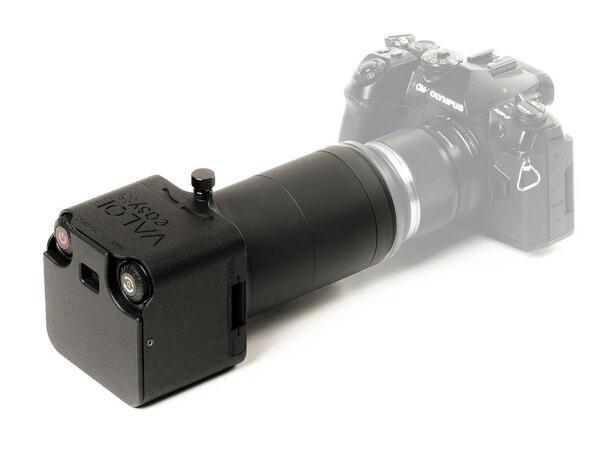 Valoi easy35 kameraskanner, med kamera og makrobjektiv.