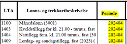 Skjermbilete av lønsslipp