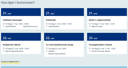 Kalenderknappene på forsida