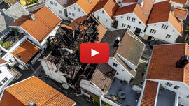Video med oversikt over branntomta i Kirkegata