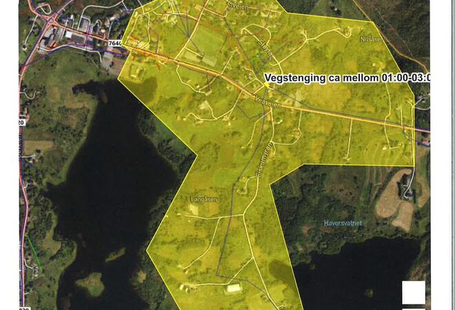 Vannet og Nilsåsveien blir stengt natt til 18. juni 2024 01:00-03:00