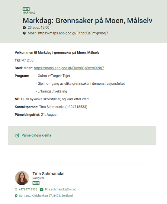 Markdag i grønnsaker