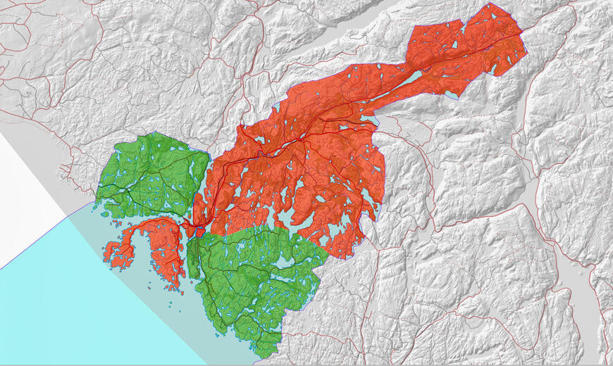 Kart over distriktene for hjemmesykepleien
