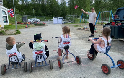 Sykkelløp i Fageråsen barnehage