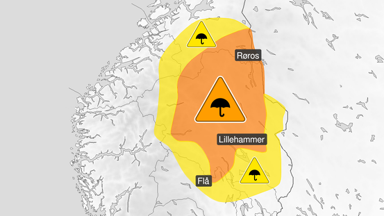 Skjermdump fra Meteorologisk institutt