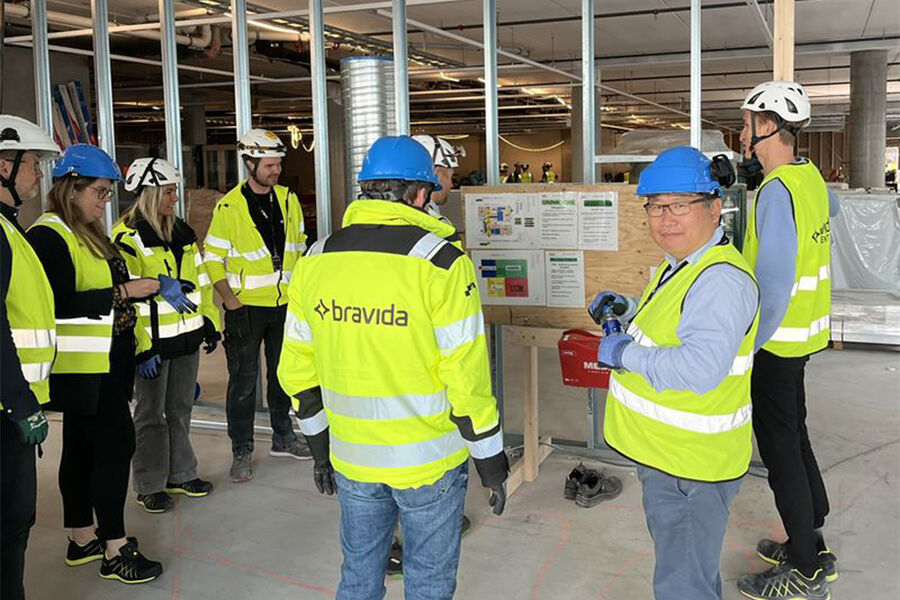 På vernerunde på K14 i Kristiansand, der Bravida har flere oppdrag. Foto. Bravida Norge