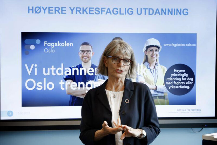 - Vi er rett og slett forbauset og skuffet. Både Høyre og Venstre, som utgjør flertallet i byrådet, har i sine programmer og ved en rekke anledninger uttrykt en sterk vilje til å styrke fagskolen, sier rektor Kirsti Andresen ved Fagskolen i Oslo. Foto: Tom A.Kolstad