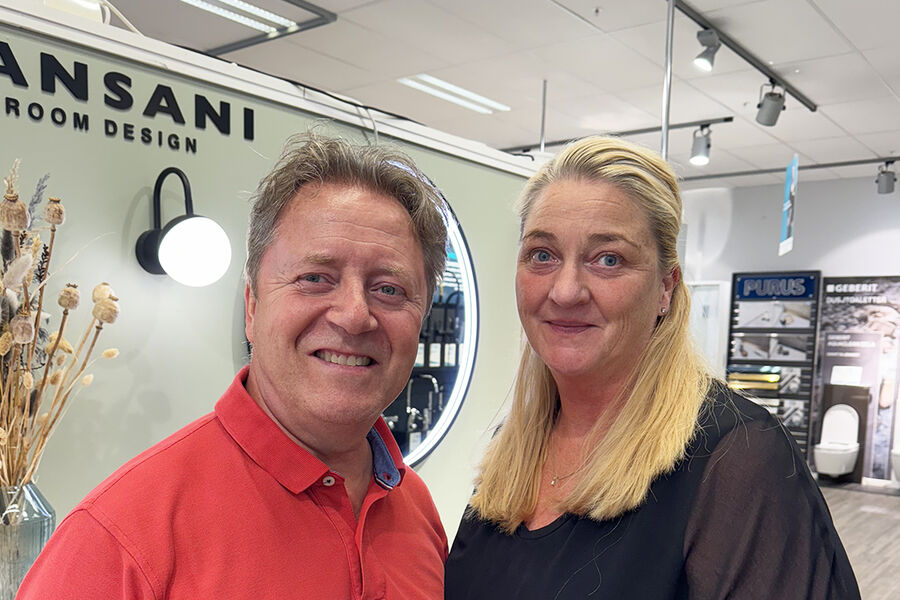 Rørleggerbedriften Werner Barth Bademiljø på Pindsle utenfor Sandefjord er en skikkelig familiebedrift, her er daglig leder Werner Barth og hans kone Hanne Kristin Barth.