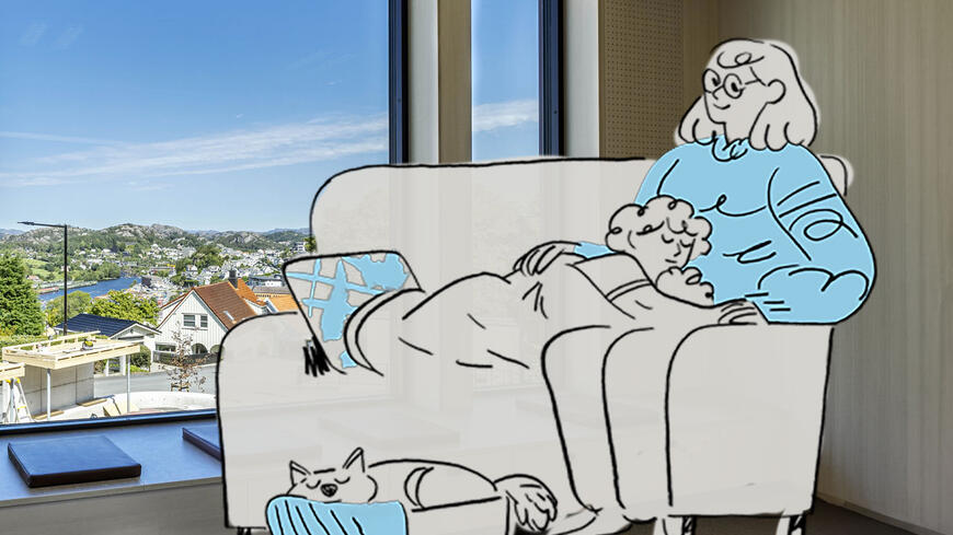 Sykt barn på mammas fang