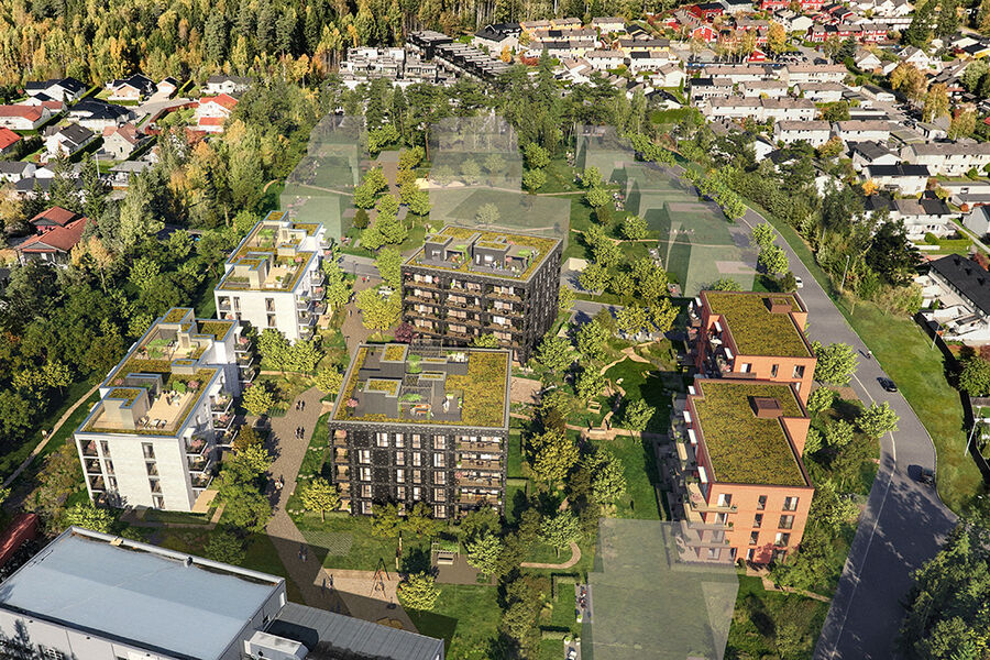 Solbergskogen Pluss i Ås kommune. Foto: Selvaag.