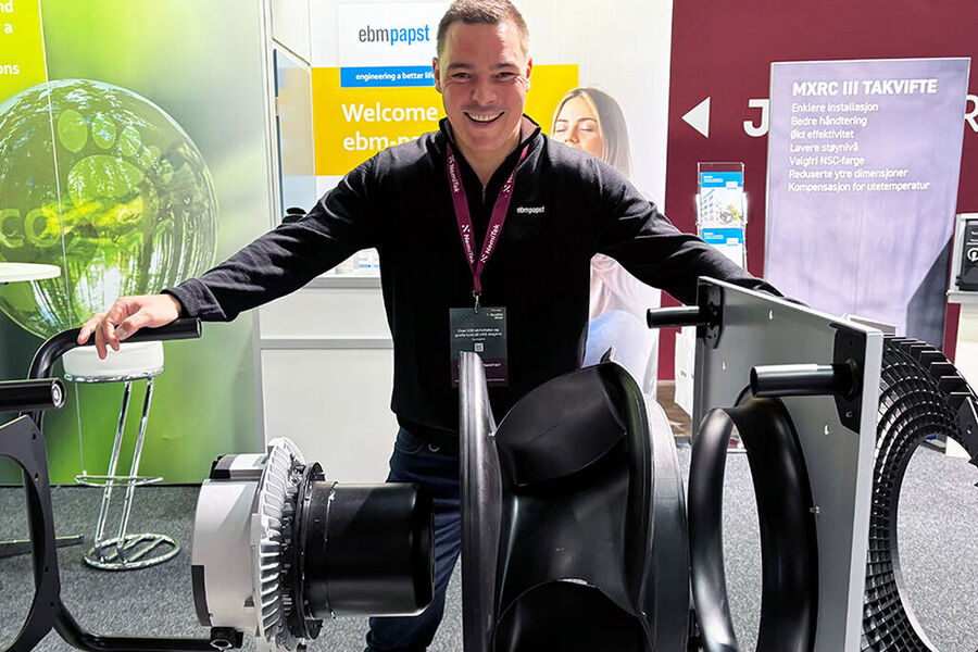 Ståle Strøm ved ebm-Papsts Trondheims-avdeling, forteller at i praksis kan en overgang til EC - vifte bety energisparing på minst 25-30 prosent.