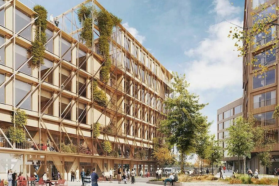 Illustrasjon av Diakonhjemmet hage. Illustrasjon: Henning Larsen Architects