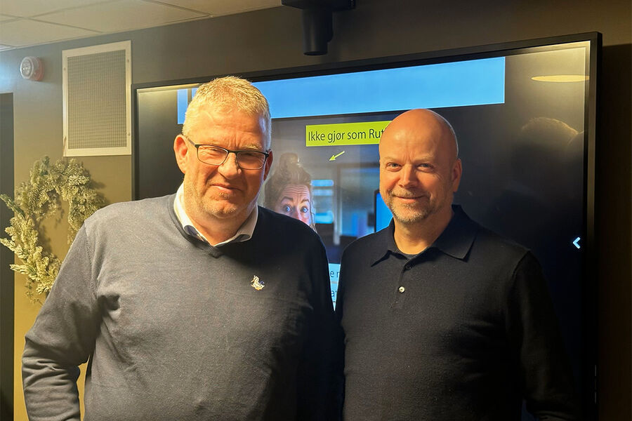 Geir Jansen, avdelingsleder for Rørentreprenørene Romerike, og Kjetil Grønbakken, marked-, kommunikasjon- og bærekraftsdirektør i Heidenreich. forteller om et svært vellykket kurs om mulighetene og utfordringene KI gir bransjen.