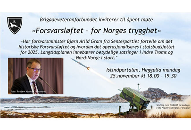 Forsvarsløftet, Bjørn Arild Gram. FOTO- Torbjørn Kjosvold _ Forsvaret