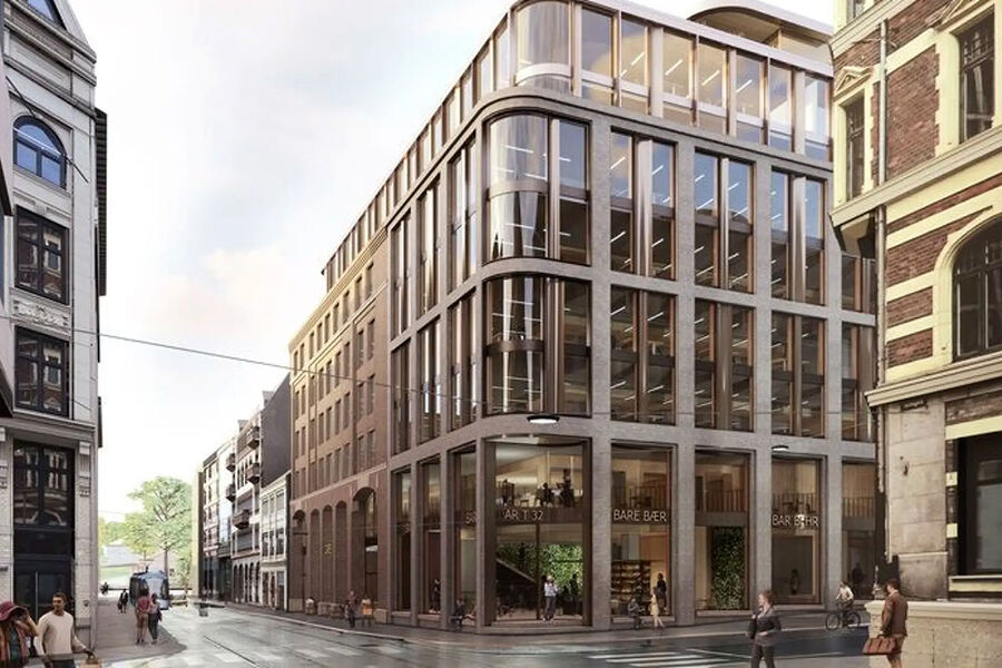 AF Gruppen skal rehabilitere det nye Qvarteret i Kvadraturen. Illustrasjon: Lund+Slaato Arkitekter