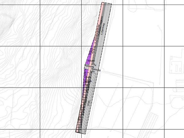 Utsnitt fra plankart av reguleringsendringen.