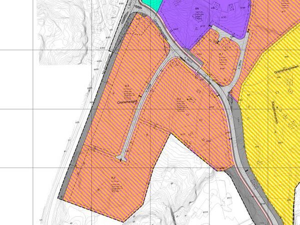 Utsnitt fra plankartet. Endringen skjer innenfor I/L3, I/L4 og I/L5.