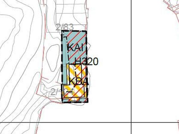 Utsnitt fra plankartet. KBA er kombinert formål for fritisbolig/naust.