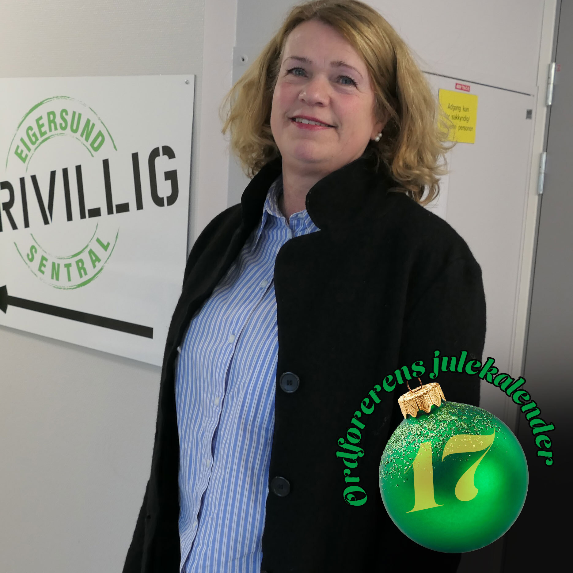 Irene Andreassen med ei julekule