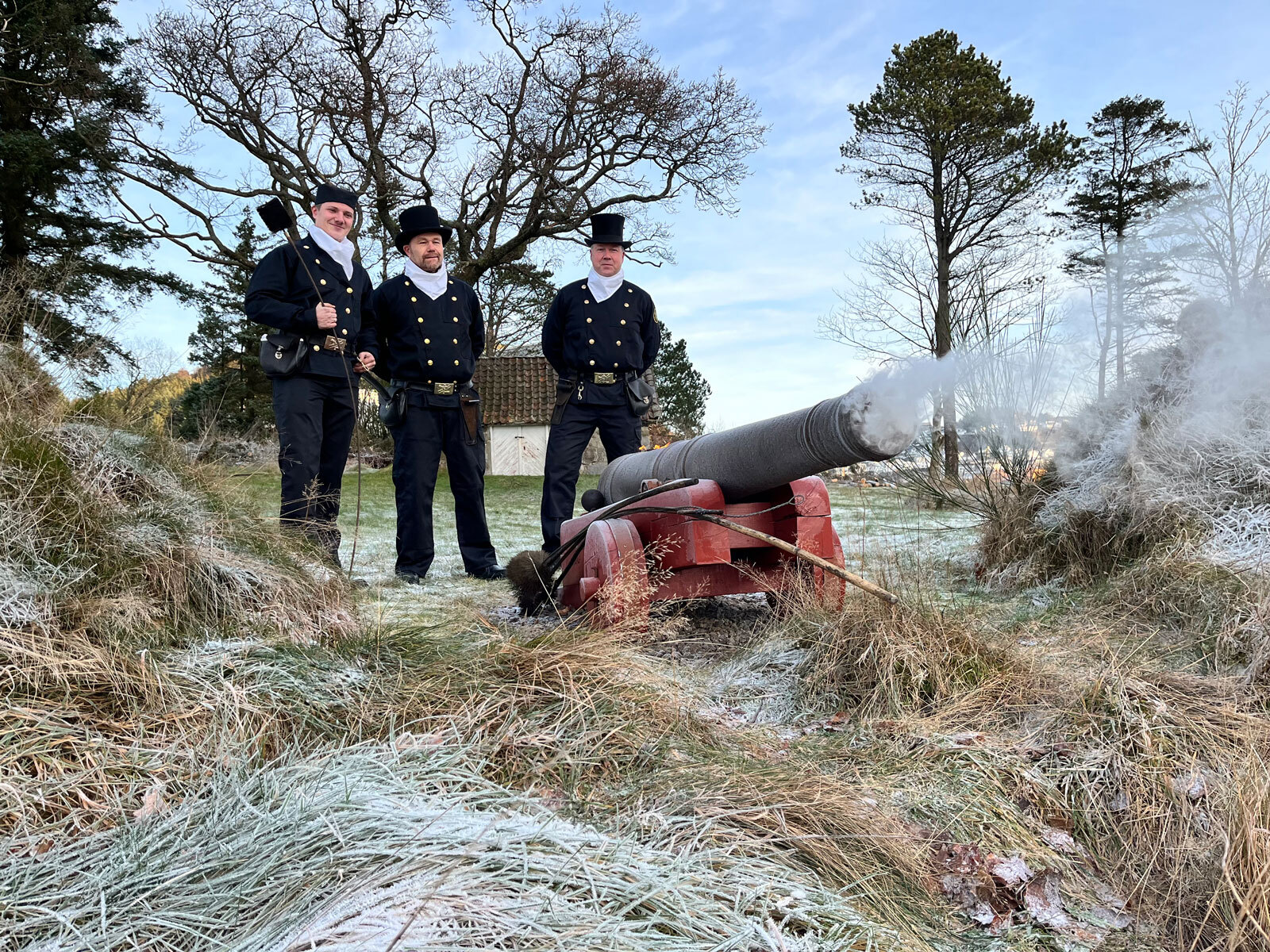 Skuddet går av på kanonen